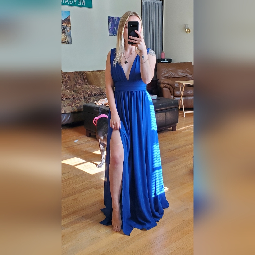 Lulus Heavenly Hues Navy Blue Maxi Dress Size XS